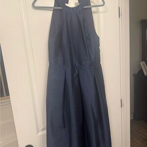 Elegant Navy Halter Dress